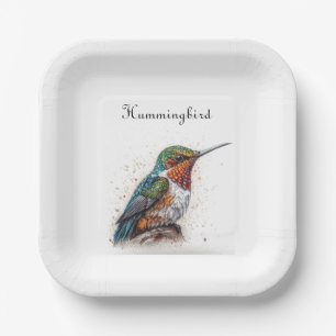 Jeweled Hummingbird Serenade, custom Paper Plates