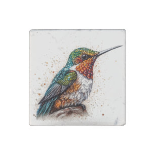 Jeweled Hummingbird Serenade Stone Magnet