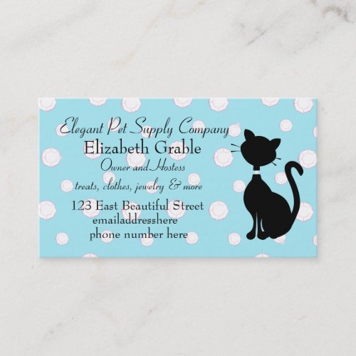 Jeweled Kitty in Blue Business Card