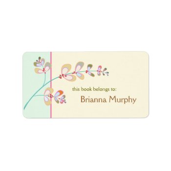 Jeweled Leaves Bookplate Labels by pixiestick at Zazzle