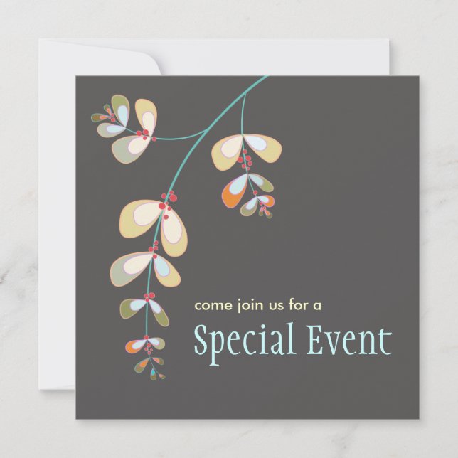 Jeweled Leaves Invitation (Front)