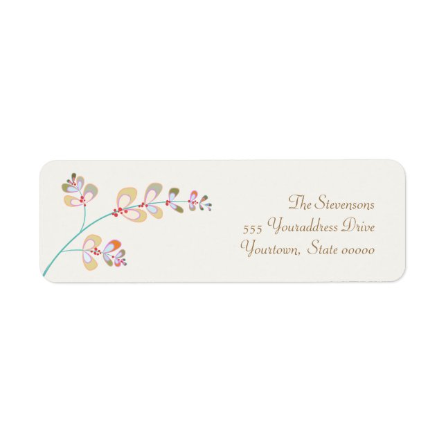 Jeweled Leaves Return Address Label (Front)