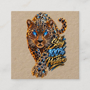 Jeweled Leopard 100% Positive Square Business Card