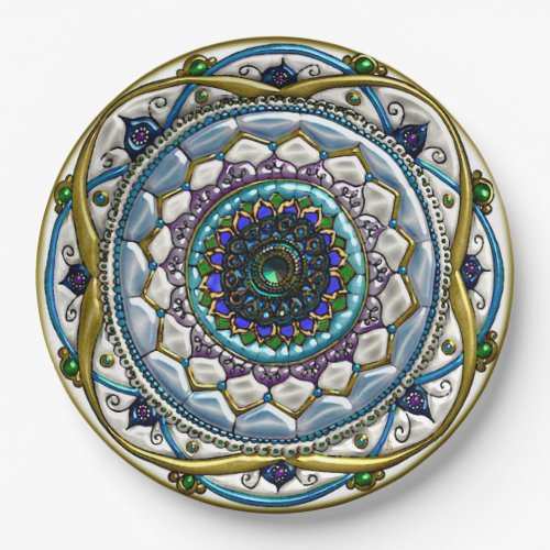 Jeweled Mandala Exotic Party Plate Paper Plates