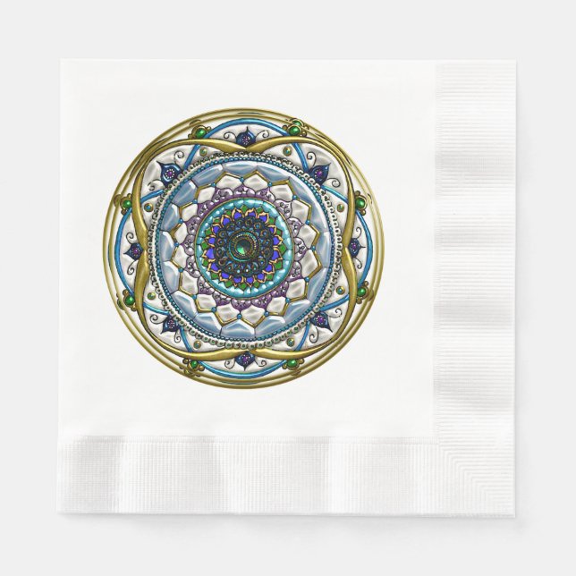 Jeweled Mandala Napkins (Front)