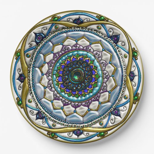 Jeweled Mandala Paper Plates