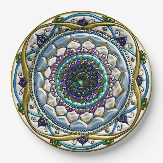 Jeweled Mandala Paper Plates (Front)