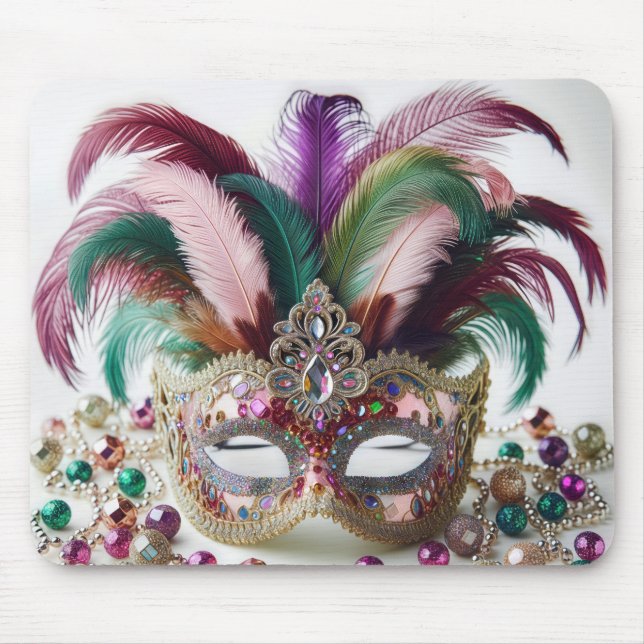 Jeweled Mardi Gras Mask  Mouse Pad (Front)