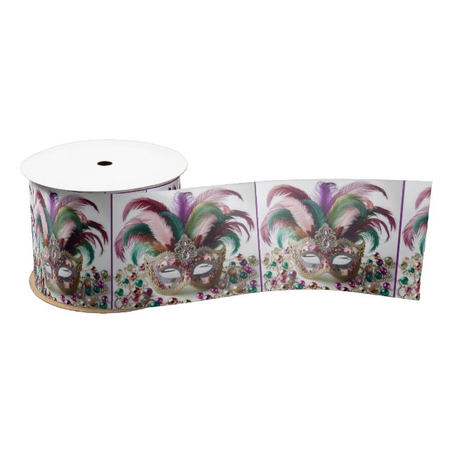 Jeweled Mardi Gras Mask  Satin Ribbon (Spool)