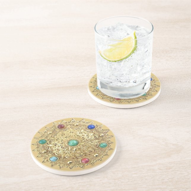 Jeweled Medallion Drink Coaster (Side)