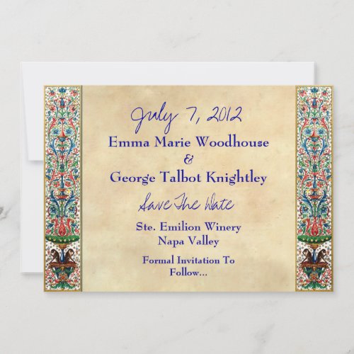 Jeweled Medieval Manuscript  Invitation Card