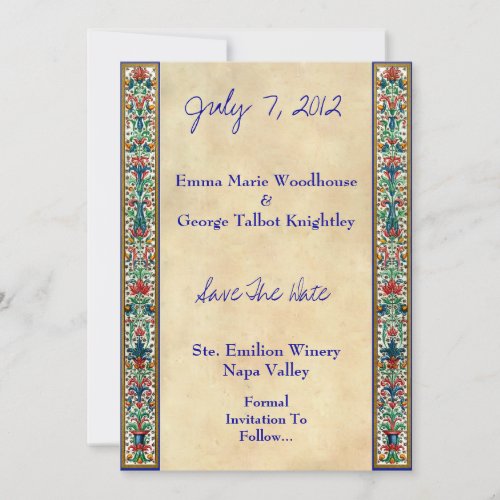 Jeweled Medieval Manuscript  Invitation Card