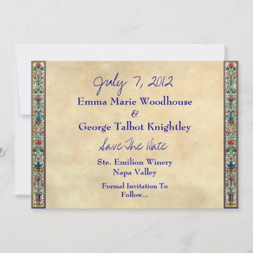 Jeweled Medieval Manuscript  Invitation Card