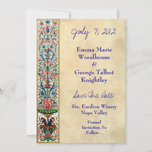 Jeweled Medieval Manuscript  Invitation Card