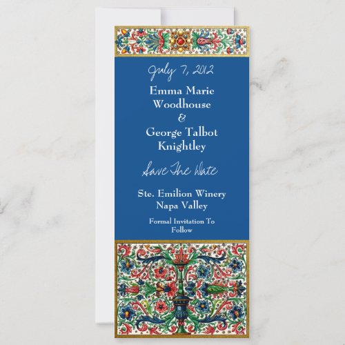 Jeweled Medieval Manuscript  Invitation Card