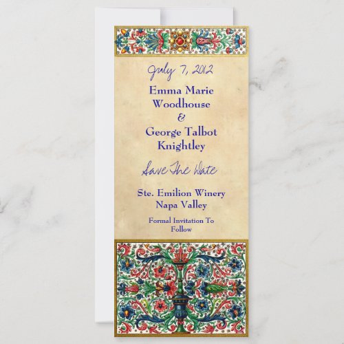 Jeweled Medieval Manuscript  Invitation Card