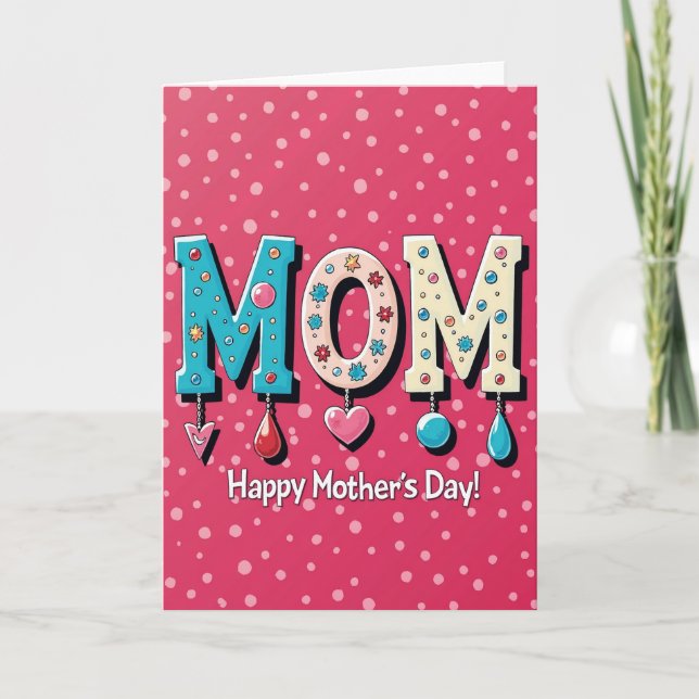 Jeweled Mom Mothers Day Card (Front)