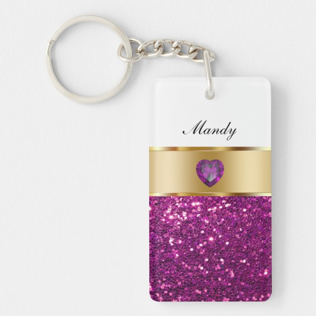 Jeweled Monogram Keychains (Front)