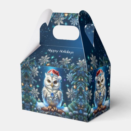 Jeweled Owl with Santa Hat Favor Box