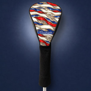 Jeweled Patriotic Strata Personalized Golf Head Cover