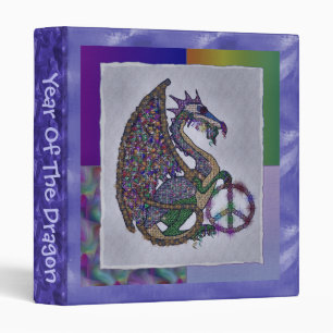Jeweled Peace Dragon 3 Ring Binder