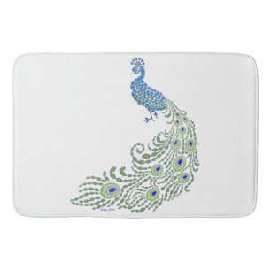 Jeweled Peacock Bathroom Mat