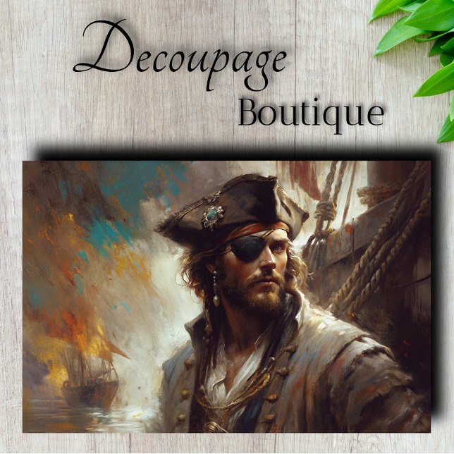 Jeweled Pirate Captain Decoupage Tissue Paper (Jeweled Pirate Captain Decoupage Tissue Paper)