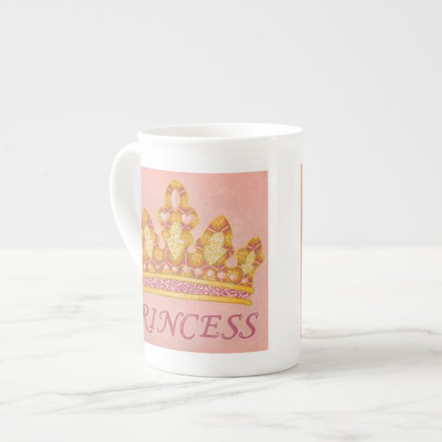 Jeweled Princess Crown by Chariklia Zaris Bone China Mug (Front Left)