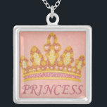 Jeweled Princess Crown by Chariklia Zaris Silver Plated Necklace<br><div class="desc">Know a princess in your life that deserves a crown? Then purchase this print from Chariklia Zarris. It features an enchanting jeweled crown with the word "Princess" underneath. A fantastic gift for the royalty in your life!</div>