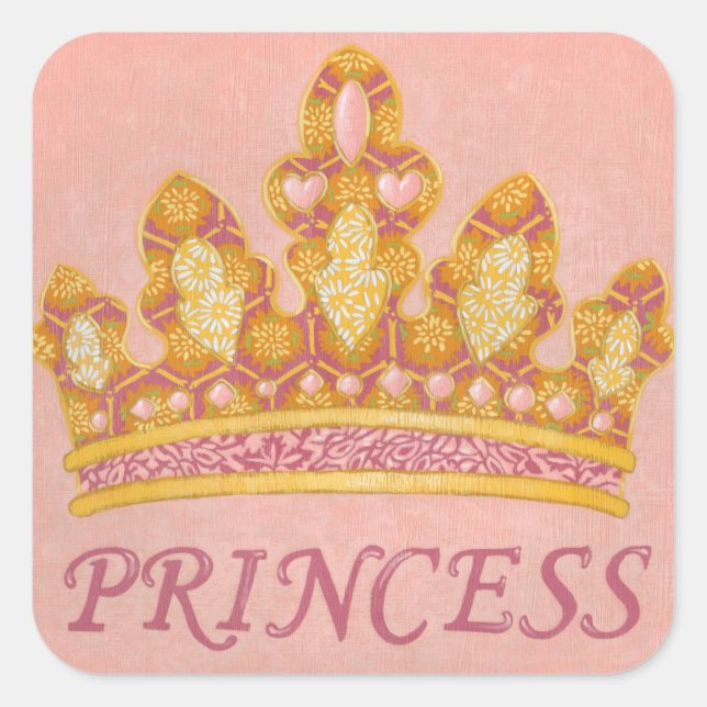Jeweled Princess Crown by Chariklia Zaris Square Sticker (Front)