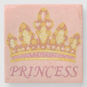 Jeweled Princess Crown by Chariklia Zaris Stone Coaster