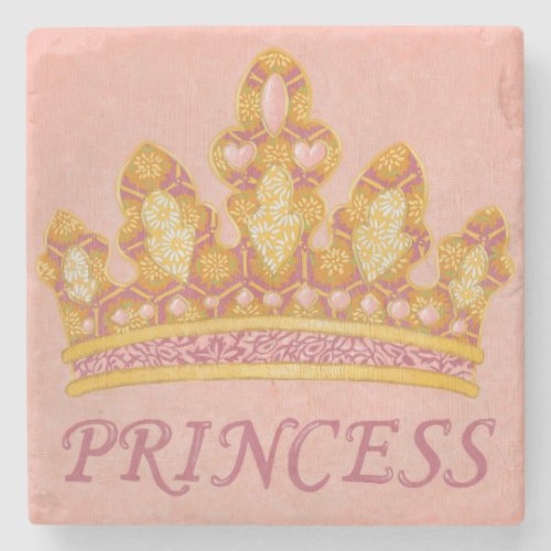 Jeweled Princess Crown by Chariklia Zaris Stone Coaster