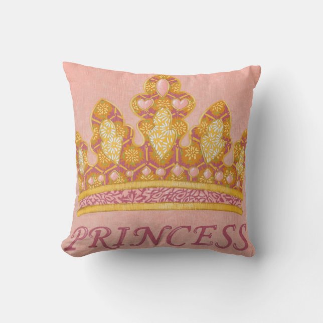 Jeweled Princess Crown by Chariklia Zaris Throw Pillow (Front)