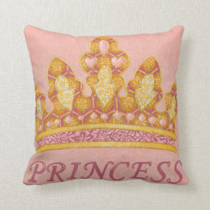 Jeweled Princess Crown by Chariklia Zaris Throw Pillow