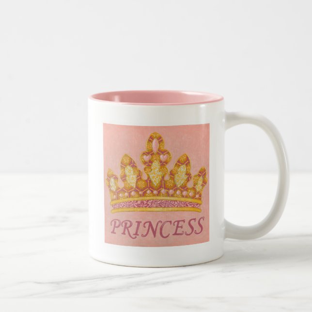 Jeweled Princess Crown by Chariklia Zaris Two-Tone Coffee Mug (Right)