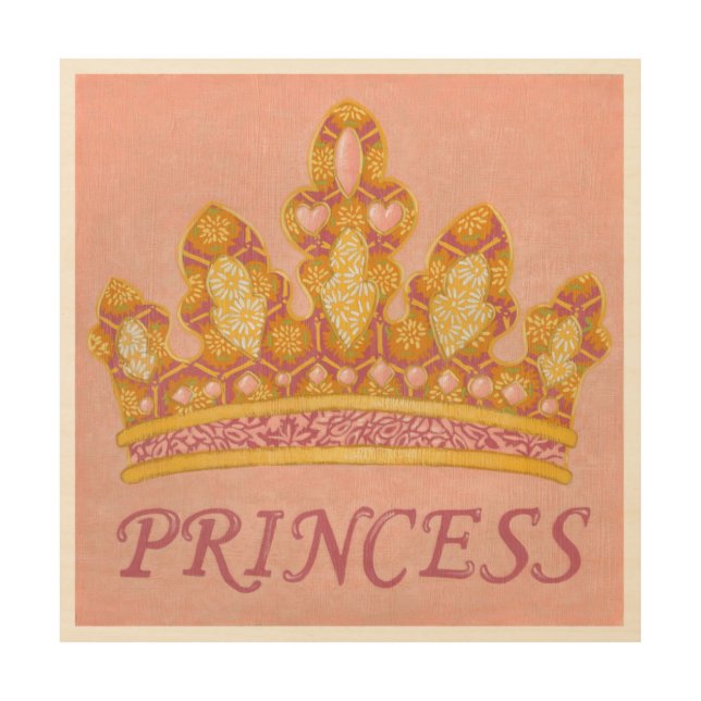 Jeweled Princess Crown by Chariklia Zaris Wood Wall Art (Front)