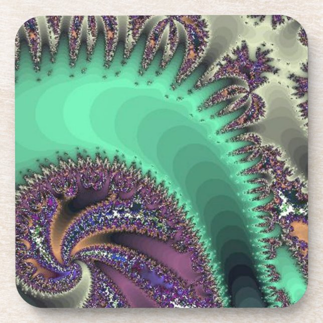 Jeweled Purple With Aqua Coaster (Front)