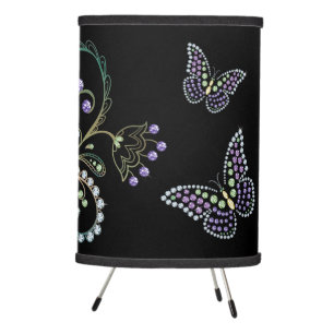Jeweled Rhinestone Butterfly lamp