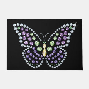 Jeweled Rhinestone Butterfly Rug