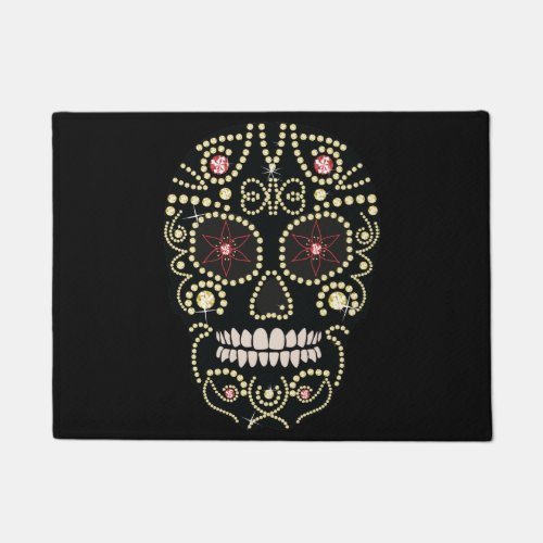 Jeweled Rhinestone Skull Rug