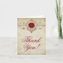 Jeweled Rose | Vintage Crimson Red Gem Grunge Thank You Card