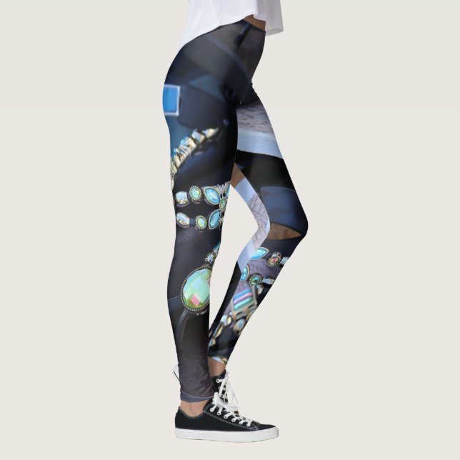Jeweled Sandals Canvas Leggings-Unique Fashion Leggings (Right)