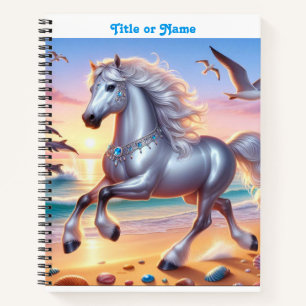 Jeweled Silver Horse Notebook