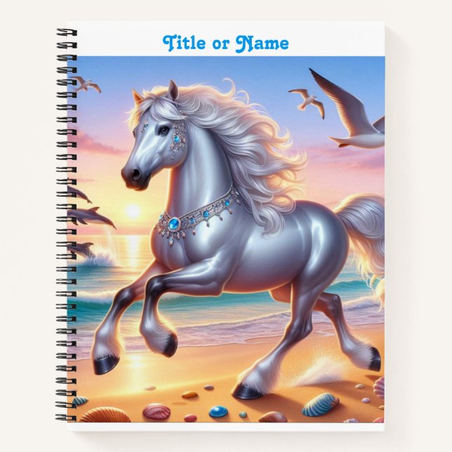 Jeweled Silver Horse Notebook (Front)