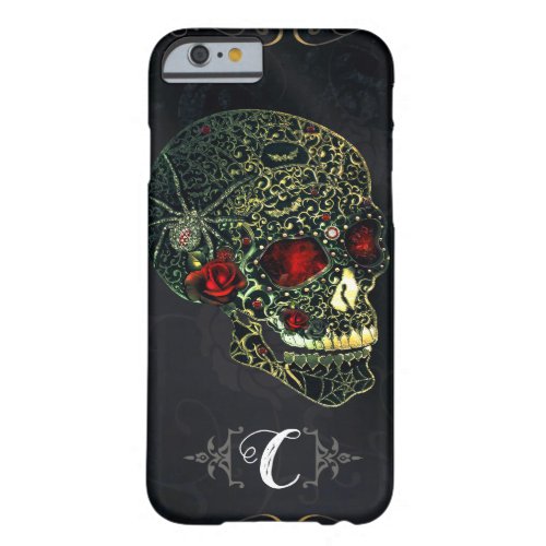 Jeweled Spider Skull  Roses Glam Gothic Filigree Barely There iPhone 6 Case