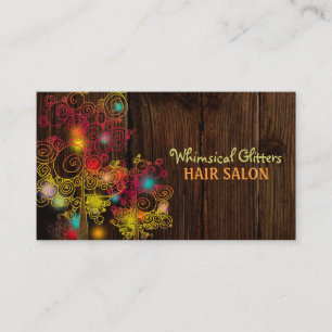 Jeweled Spiral Trees Hair Stylist Business Card