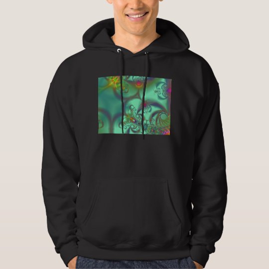 Jeweled Staircase - Abstract Emerald Kaleidoscope Hoodie
