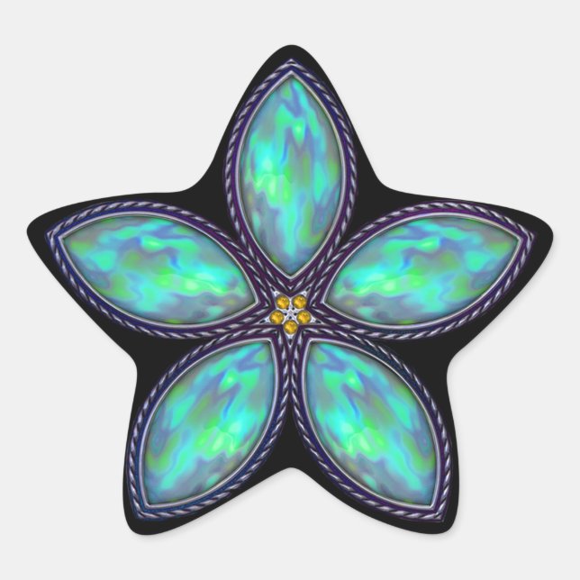 Jeweled Star - Teal Star Sticker (Front)