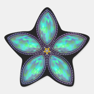 Jeweled Star - Teal Star Sticker