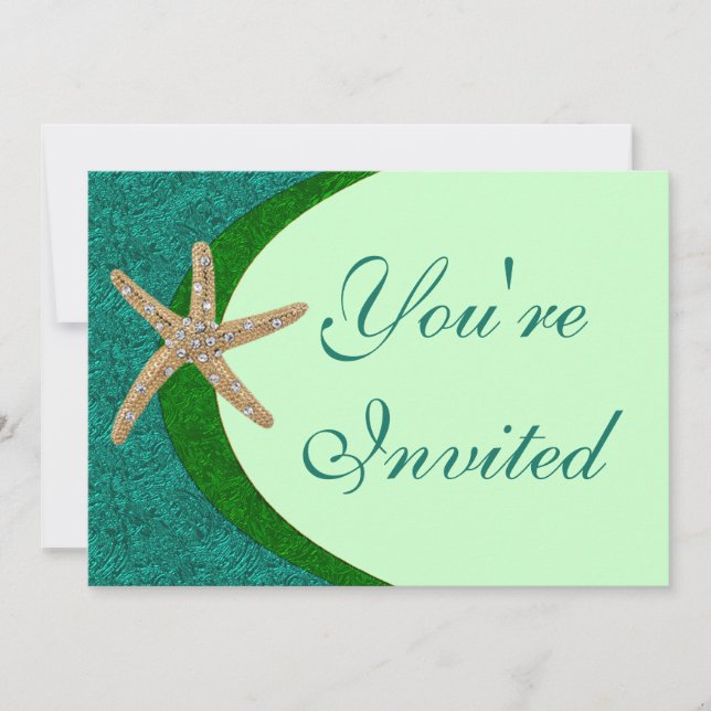 Jeweled Starfish Party Invitation (Front)